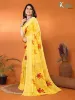 Picture of Floral Print Daily Wear Georgette Saree (Yellow)