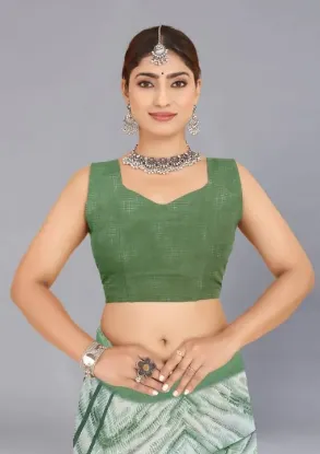 Picture of Printed Daily Wear Georgette Saree (Green)