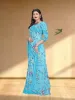Picture of Floral Print Daily Wear Georgette Saree (Blue)