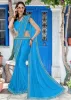Picture of Bollywood Lycra Blend, Chiffon Saree (Light Blue)