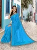 Picture of Bollywood Lycra Blend, Chiffon Saree (Light Blue)