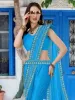 Picture of Bollywood Lycra Blend, Chiffon Saree (Light Blue)