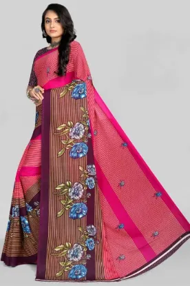 Picture of Printed, Floral Print Bollywood Georgette Saree (Pink)
