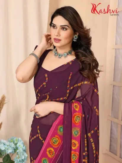 Picture of Self Design, Embellished Bollywood Georgette Saree