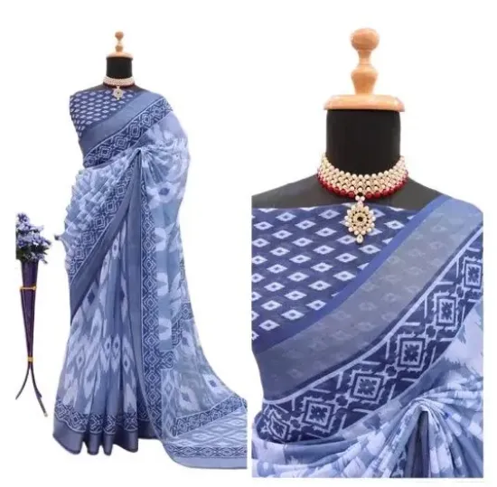 Picture of COTTON LILAN DIGITAL PRINT SAREE