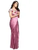 Picture of Silk Satin Silk Peach Saree With Blouse
