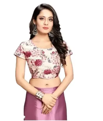 Picture of Silk Satin Silk Peach Saree With Blouse