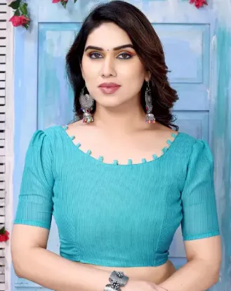 Picture of Floral Print, Geometric Print, Printed Daily Wear Georgette Saree (Blue, White)