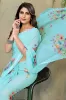 Picture of Printed, Digital Print Daily Wear Georgette Saree (Light Blue)