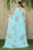 Picture of Printed, Digital Print Daily Wear Georgette Saree (Light Blue)