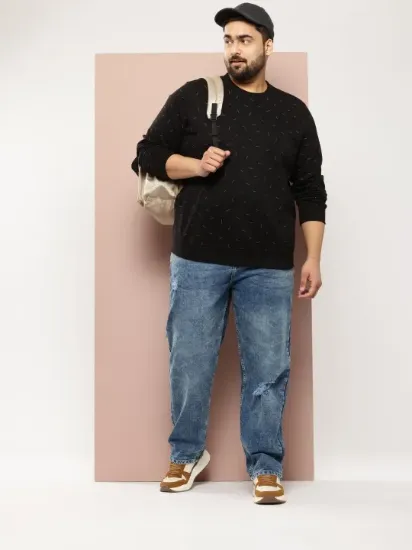 Picture of Plus Size Printed Pullover Sweatshirt For Men