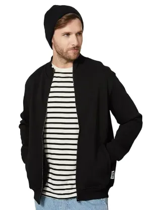 Picture of Men's Cotton Blend High Neck Fleece Sweatshirt