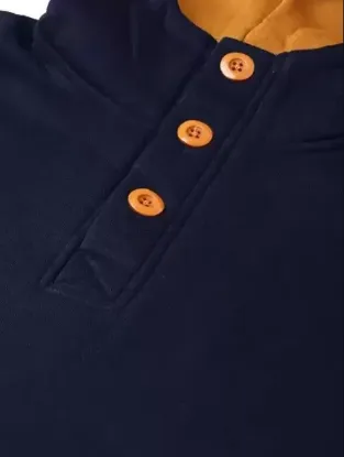 Picture of Men Full Sleeve Solid Hooded Sweatshirt