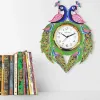 Picture of Peacock Design Wooden Wall Clock for Home Living Room, Hall, Office (Multicolor