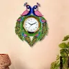 Picture of Peacock Design Wooden Wall Clock for Home Living Room, Hall, Office (Multicolor