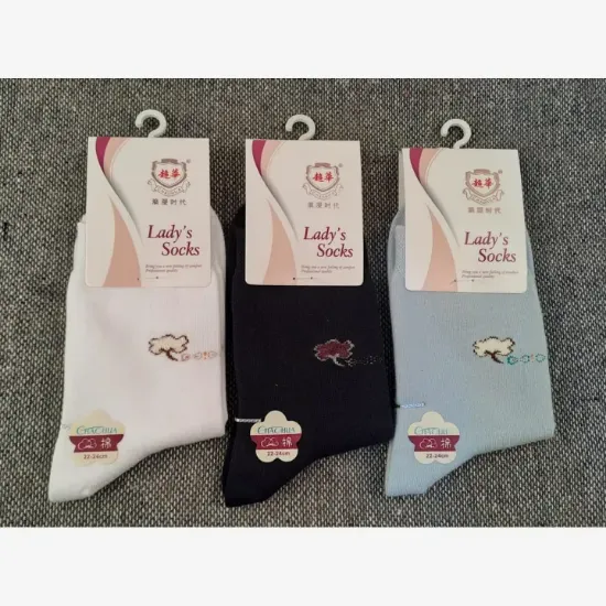 Picture of Pack Of 5 Pink /Blue/Nude/ Black/Grey Casual Mid Calf Socks For Women