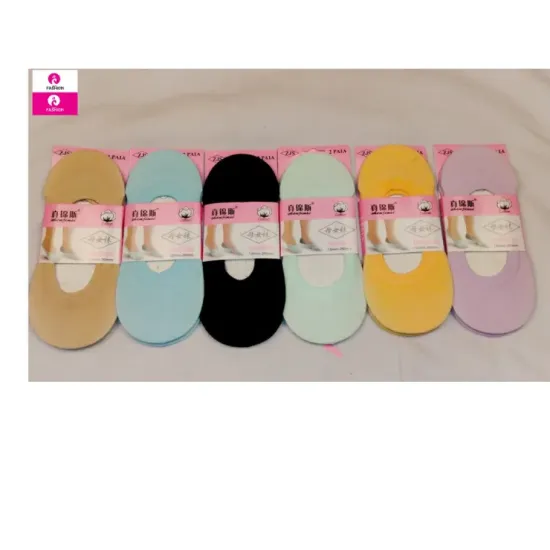 Picture of Pack Of 4 Grey/White/Blue/Black Casual Loafer Low Cut Soft Breathable Short Socks For Women