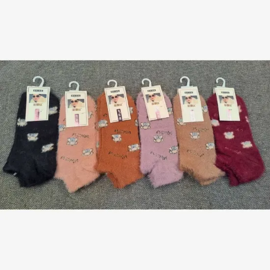 Picture of Pack Of 6 Cartoon Printed Wolf Wool Woolen Socks for Women