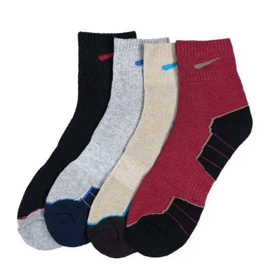 Picture of Pack Of 4 Beige /Grey /Black /Maroon Rabbit Hair Cotton Mid Calf Socks For Men