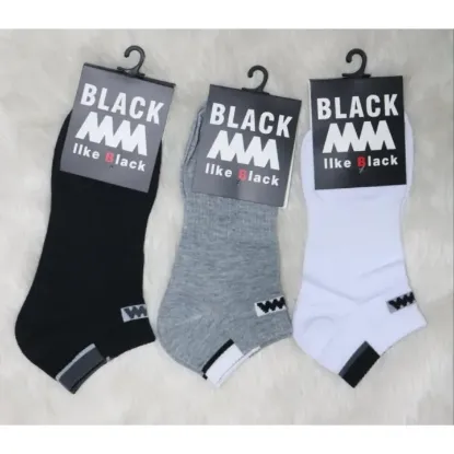 Picture of Pack Of 3 Black Mm Pair Ankle Socks For Men
