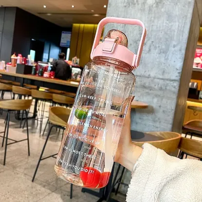 Picture of 1500Ml Pastel Motivational Water Bottle With Time Marker & Straw-BPA Free