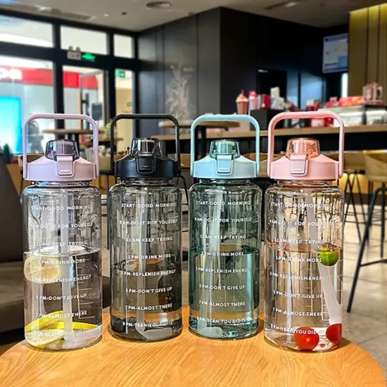 Picture of 1500Ml Pastel Motivational Water Bottle With Time Marker & Straw-BPA Free