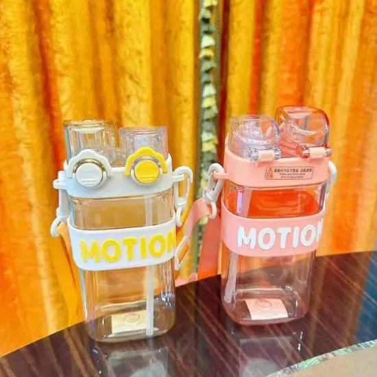 Picture of Double Way Drinking Plastic Water Bottle with Jumping Cap 550ml