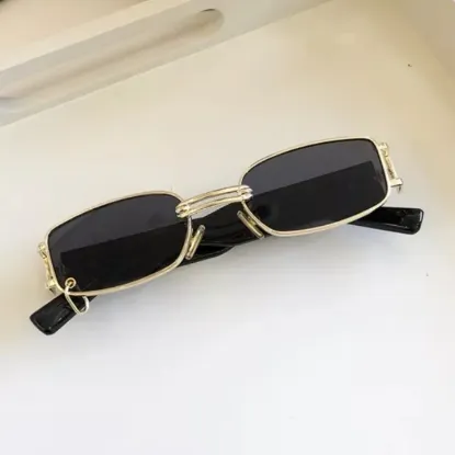 Picture of Golden Metal Frame New Fashion Style Sunglasses Square For Women