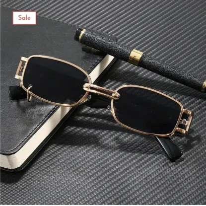 Picture of Golden Metal Frame New Fashion Style Sunglasses Square For Women