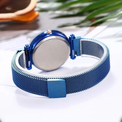 Picture of Trendy Magnetic Fashionable Luxury Stainless Steel Watch For Women - Blue