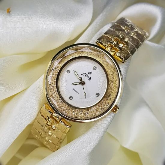 Picture of Supa Rounddial Gold Party Wear Bangle Watch For Women