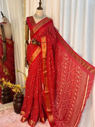 Picture of Georgette saree with a Banarasi border