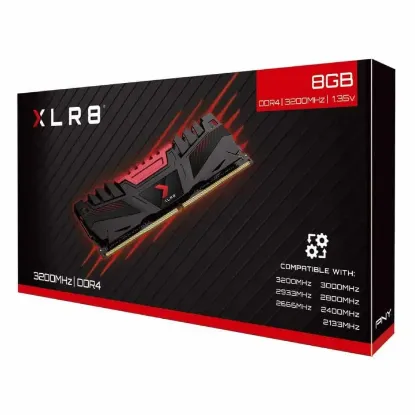 Picture of Pny Desktop Ram 8Gb Xlr8 Ddr4 3200Mhz Gaming | CL16 | 1.35V | 200-pin (72-bit) | 2 Years Warranty | Bigger Faster & More Productive | Gaming RAM | Desktop Computer RAM
