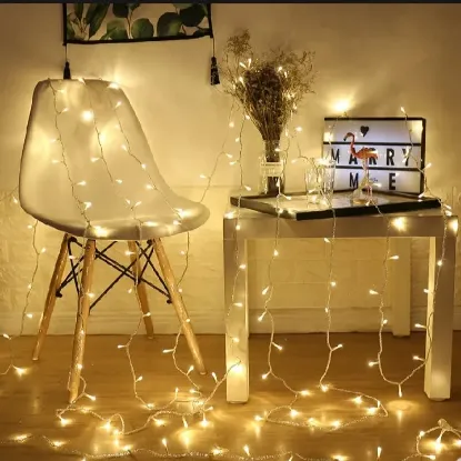 Picture of Warm White Light 15 Meter Led Type Tihar Decorative Led String Light 15m Gel Rice light Warm White Jhilimili Batti Jhilimili Diwali Light Dipawali Light